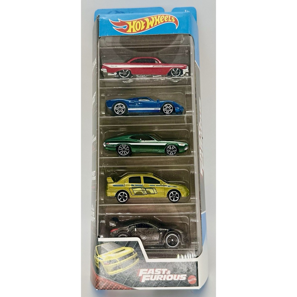 Hot Wheels Fast & Furious 5-Pack GTN40 Impala Lancer Evo 350Z Ford GT 1:64 NIB